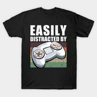 Easily Distracted By Gaming Console Vintage T-Shirt